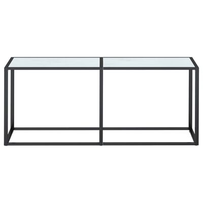 vidaXL Table console Marbre blanc 180x35x75,5 cm Verre trempé