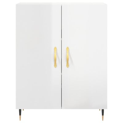 vidaXL Buffet haut Blanc brillant 69,5x34x180 cm Bois d'ingénierie