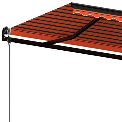 vidaXL Auvent rétractable automatique 600x350 cm Orange et marron