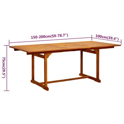 vidaXL Ensemble à manger de jardin 7 pcs Bois d'acacia massif