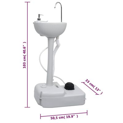 vidaXL Ensemble de toilette support de lavage des mains réservoir eau