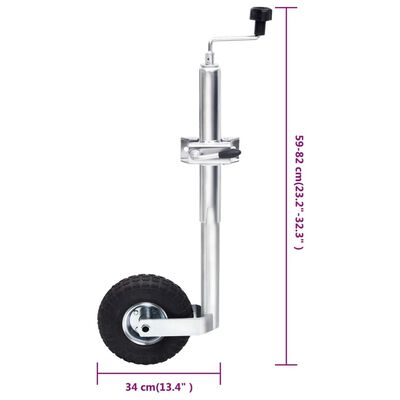 vidaXL Roue de jauge pour remorque avec pince fendue 48 mm