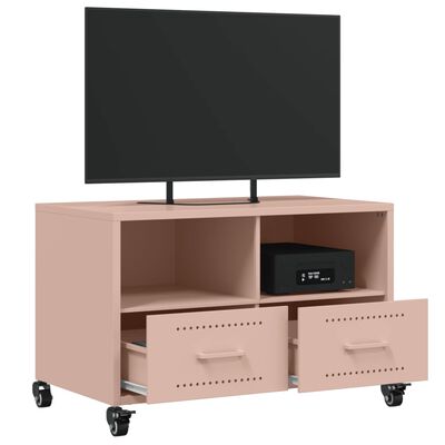 vidaXL Meuble TV rose 68x39x43,5 cm acier