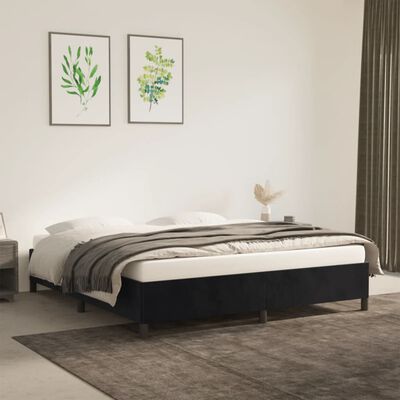 vidaXL Cadre de lit sans matelas noir 180x200 cm velours