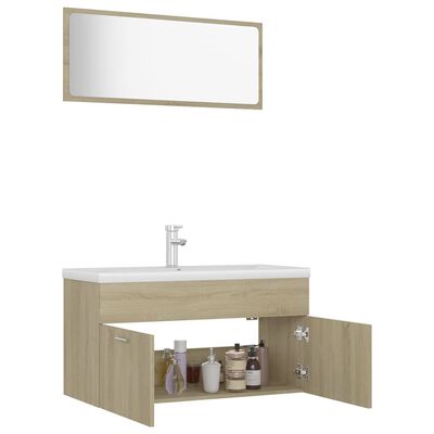 vidaXL Ensemble de meubles de salle de bain Chêne sonoma Aggloméré