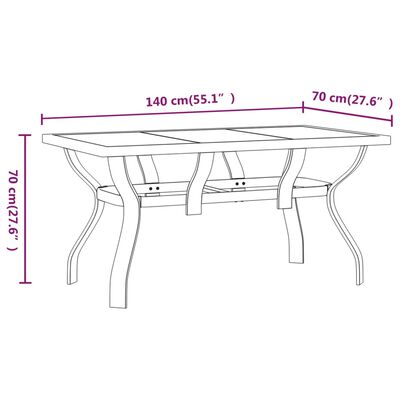 vidaXL Ensemble à manger de jardin 7 pcs Gris et noir