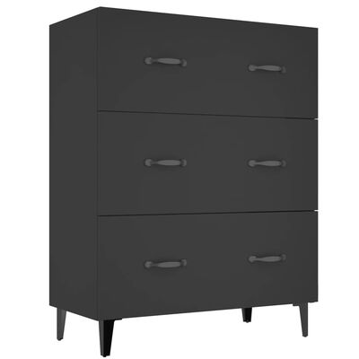 vidaXL Buffet noir 69,5x34x90 cm bois d'ingénierie