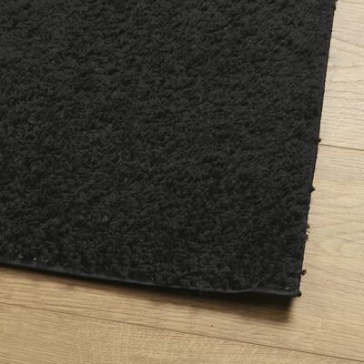 vidaXL Tapis shaggy PAMPLONA poils longs moderne noir 160x160 cm