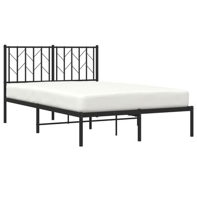 vidaXL Cadre de lit métal sans matelas avec tête de lit noir 120x190cm