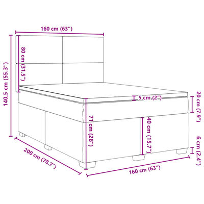 vidaXL Sommier à lattes de lit avec matelas Crème 160x200 cm Tissu