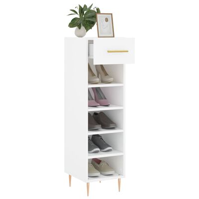 vidaXL Armoire à chaussures blanc 30x35x105 cm bois d'ingénierie