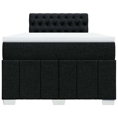 vidaXL Sommier à lattes de lit avec matelas Noir 120x200 cm Tissu