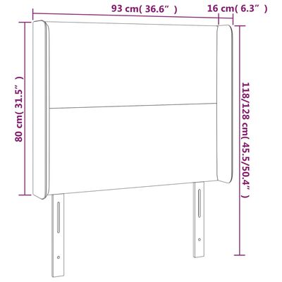 vidaXL Tête de lit avec oreilles Bleu foncé 93x16x118/128 cm Velours