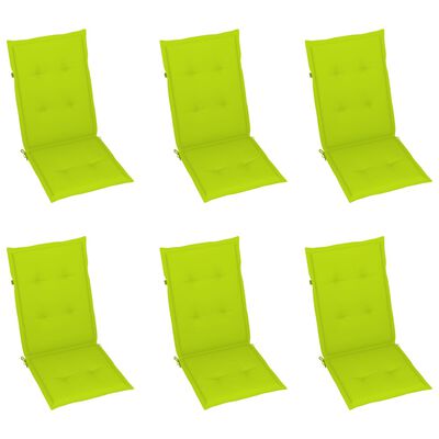 vidaXL Chaises inclinables de jardin lot de 6 et coussins Bois acacia