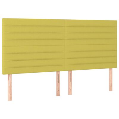 vidaXL Tête de lit à LED Vert 160x5x118/128 cm Tissu