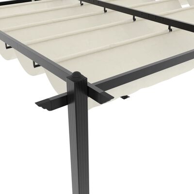 vidaXL Tonnelle de jardin avec toit rétractable crème 3x6 m aluminium