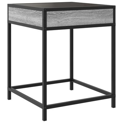 vidaXL Table de chevet avec LED infini sonoma gris 40x40x51 cm