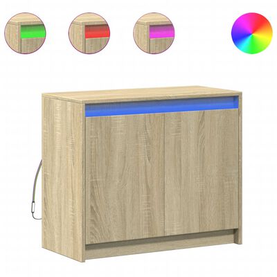 vidaXL Buffet avec LED chêne sonoma 72x34x61 cm bois d'ingénierie