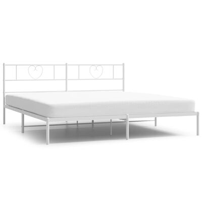 vidaXL Cadre de lit métal sans matelas et tête de lit blanc 180x200 cm