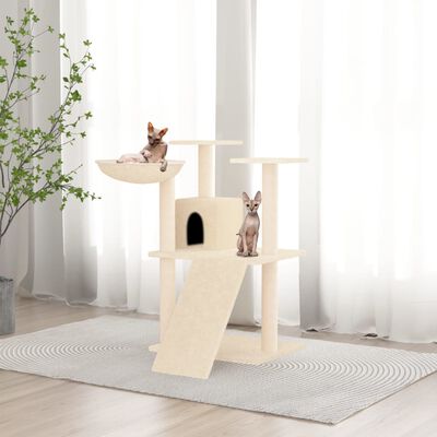 vidaXL Arbre à chat avec griffoirs en sisal Crème 83 cm