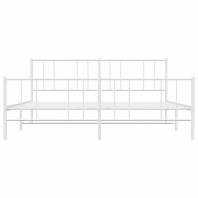 vidaXL Cadre de lit métal sans matelas et pied de lit blanc 200x200 cm