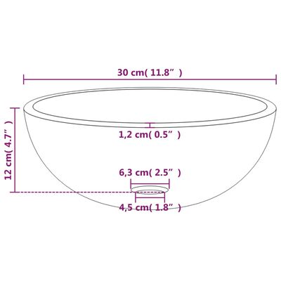 vidaXL Lavabo Verre trempé 30x12 cm Transparent