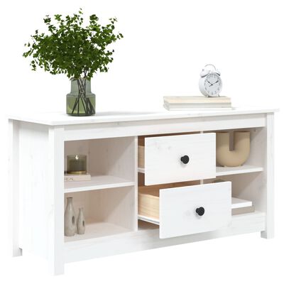 vidaXL Meuble TV Blanc 103x36,5x52 cm Bois de pin massif