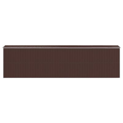 vidaXL Abri de jardin Marron foncé 192x772x223 cm Acier galvanisé