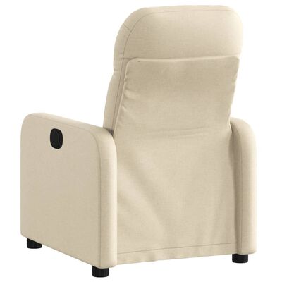 vidaXL Fauteuil inclinable Crème Tissu