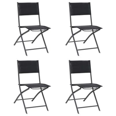 vidaXL Chaises de jardin pliables lot de 4 Acier et textilène