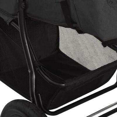 vidaXL Poussette pour bébé Anthracite Acier