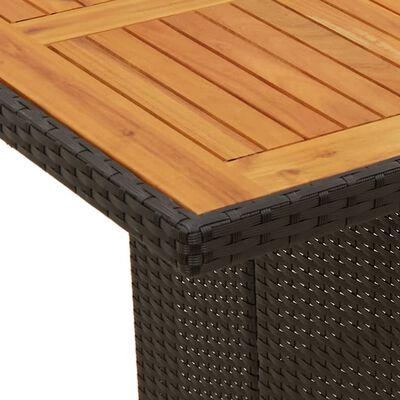 vidaXL Table de jardin avec dessus en bois d'acacia noir 190x80x74 cm