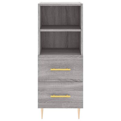 vidaXL Buffet haut Sonoma gris 34,5x34x180 cm Bois d'ingénierie