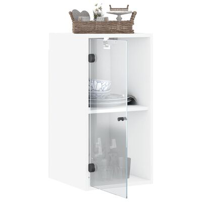 vidaXL Armoire murale avec portes en verre blanc 35x37x68,5 cm