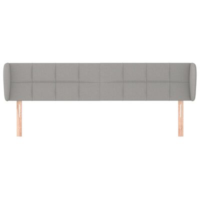 vidaXL Tête de lit avec oreilles Gris clair 203x23x78/88 cm Tissu