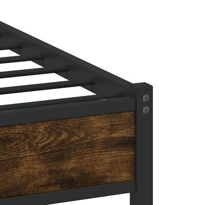 vidaXL Cadre de lit en métal sans matelas chêne fumé 180x200 cm