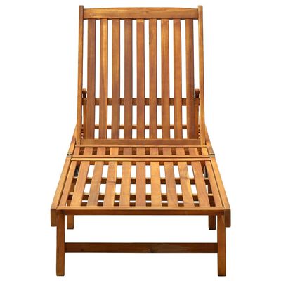 vidaXL Chaise longue de jardin avec coussin Bois d'acacia solide