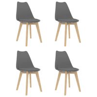 vidaXL Chaises à manger lot de 4 Gris Plastique