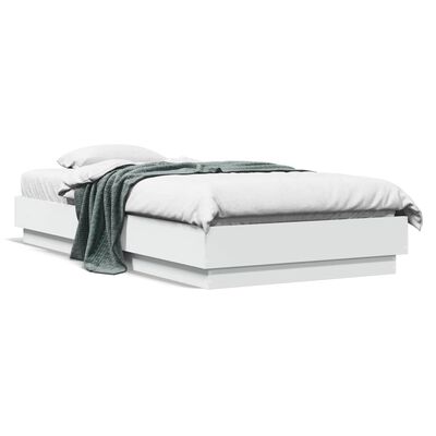 vidaXL Cadre de lit sans matelas blanc 75x190 cm bois d'ingénierie