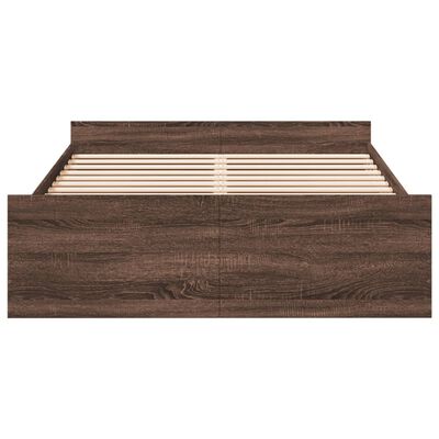 vidaXL Cadre de lit et tiroirs chêne marron 120x200 cm bois ingénierie