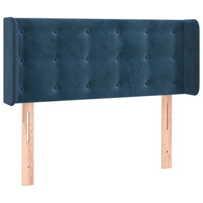 vidaXL Tête de lit à LED Bleu foncé 103x16x78/88 cm Velours