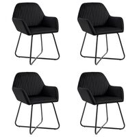 vidaXL Chaises à manger lot de 4 Noir Velours