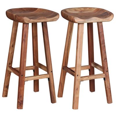 vidaXL Tabourets de bar lot de 2 bois d'acacia massif