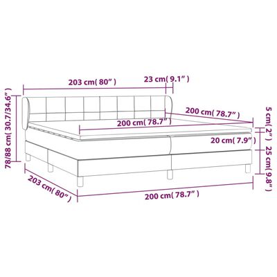 vidaXL Sommier à lattes de lit et matelas Gris clair 200x200cm Velours