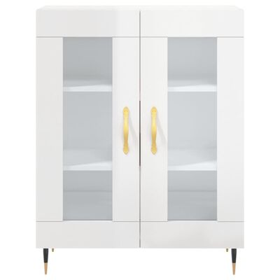 vidaXL Buffet haut Blanc brillant 69,5x34x180 cm Bois d'ingénierie