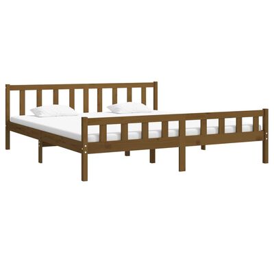 vidaXL Cadre de lit Marron miel Bois massif 200x200 cm