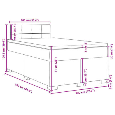 vidaXL Sommier à lattes de lit et matelas bleu foncé 120x190cm velours