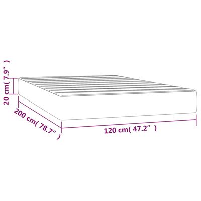 vidaXL Matelas de lit à ressorts ensachés Taupe 120x200x20 cm Tissu