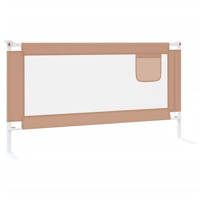 vidaXL Barrière de sécurité de lit d'enfant Taupe 160x25 cm Tissu