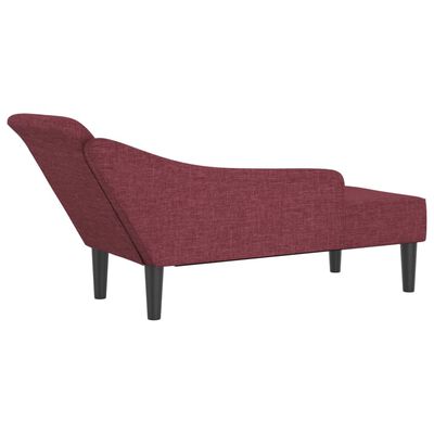 vidaXL Chaise longue avec coussins rouge bordeaux tissu